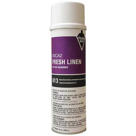 Tough Guy 2Dca2 Air Freshener, Aerosol Spray Can, 10 Oz, Ready To Use, Linen