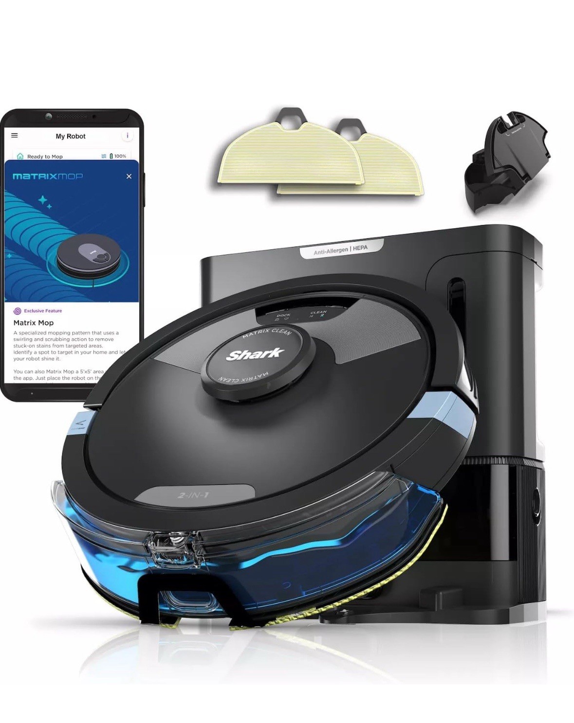 Shark RV2610WD AI Ultra 2in1 Robot Vacuum & Mop with Sonic Mopping Damaged Box