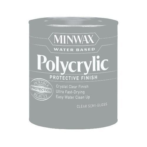 1/2 pt Minwax 24444 Clear Polycrylic Water-Based Protective Finish Semi-Gloss
