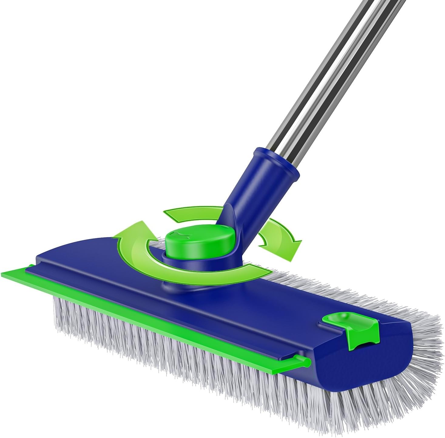 Floor Scrub Brush with Long Handle:3 in 1 Heavy-Duty Floor Scrubber Brush – Blue