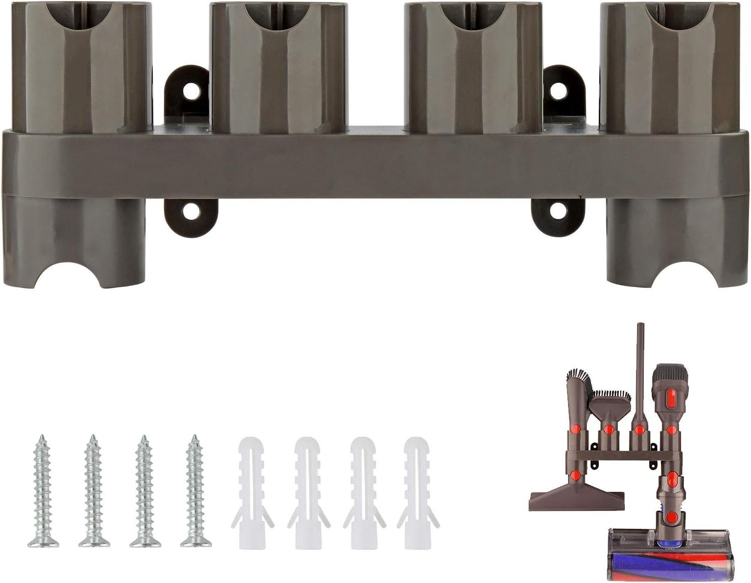 Wall-Mounted Organizer for Dyson V15 V12 V11 V10 V8 V7 – 6 Storage Sockets