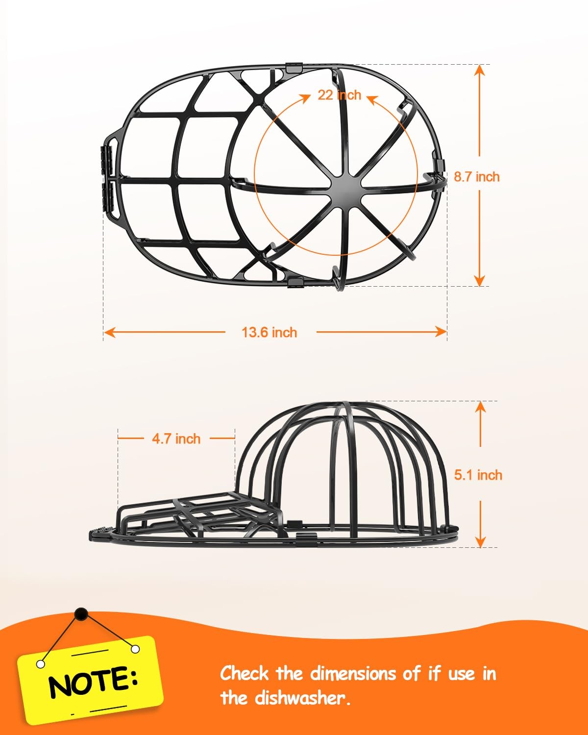 XQXA Hat Washer Cage – No Assembly Needed Hat Cleaner | Perfect Fit for Adult