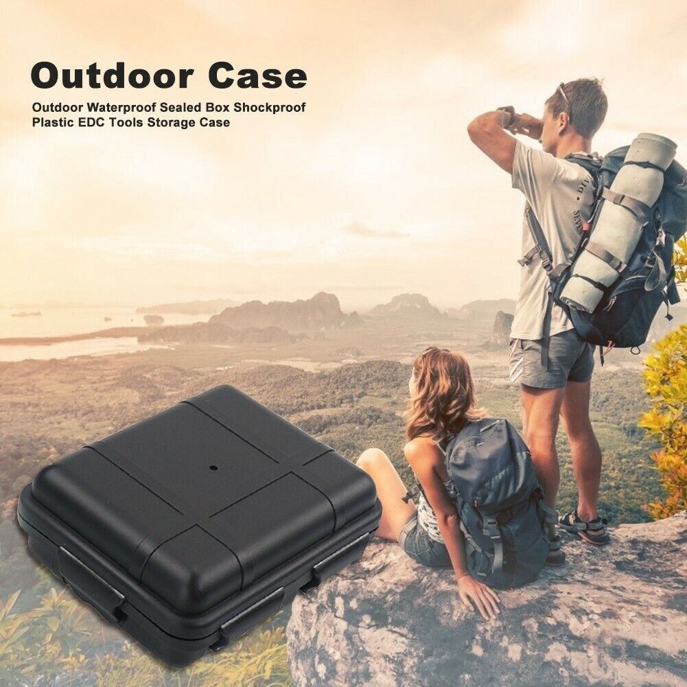 4pcs Black Plastic Sealed Storage Box Waterproof Case Dust-proof Dry Outdoor NEW