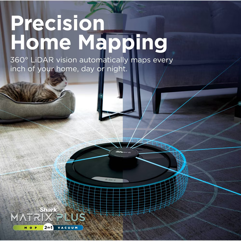 Shark Matrix Plus 2in1 Robot Vacuum & Mop with Sonic Mopping, Matrix