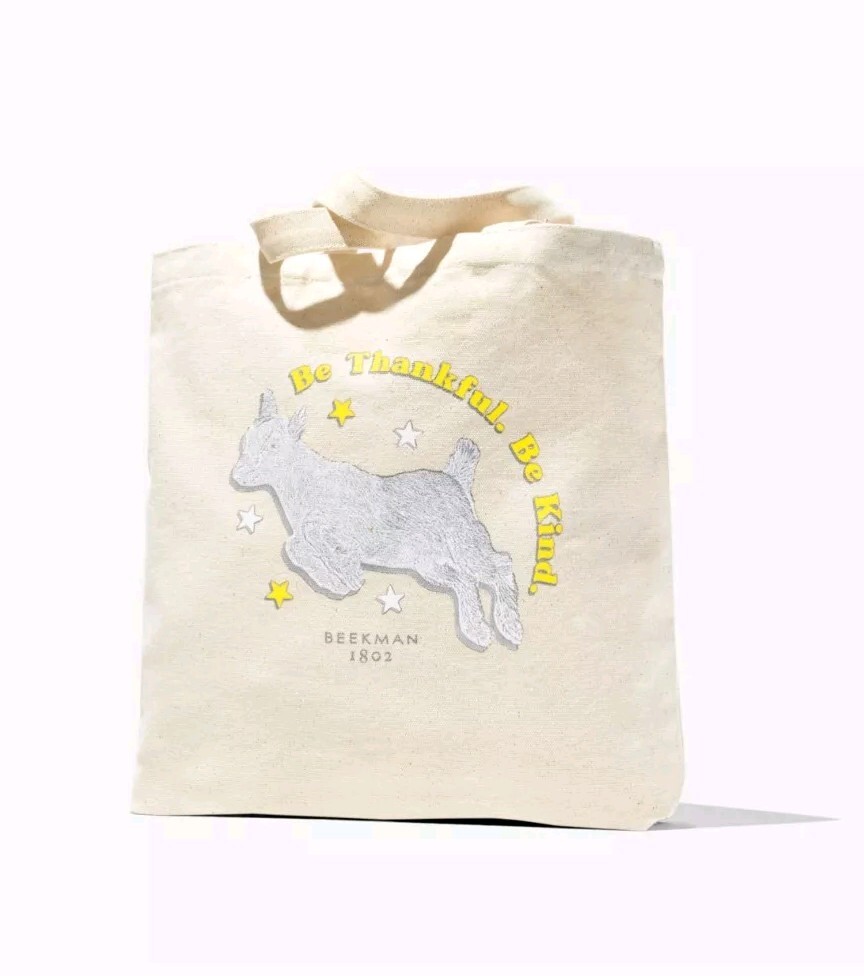 Beekman 1802 Canvas Lightweight 100% Cotton Tote Bag – Be Thankful Be Kind