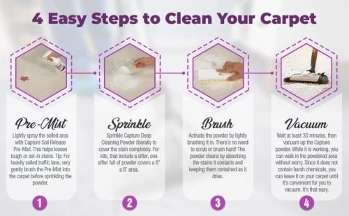 Capture Carpet Cleaner Powder 4Lb Stain Remover Deodorizer Safe For All Carpets