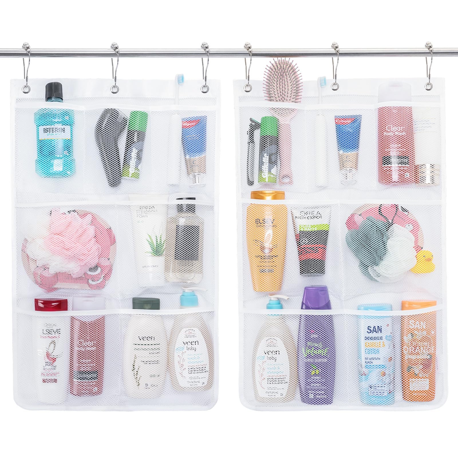 Lifewit Mesh Shower Caddy, 7 Pockets Hanging 17″ x 25.6″, White