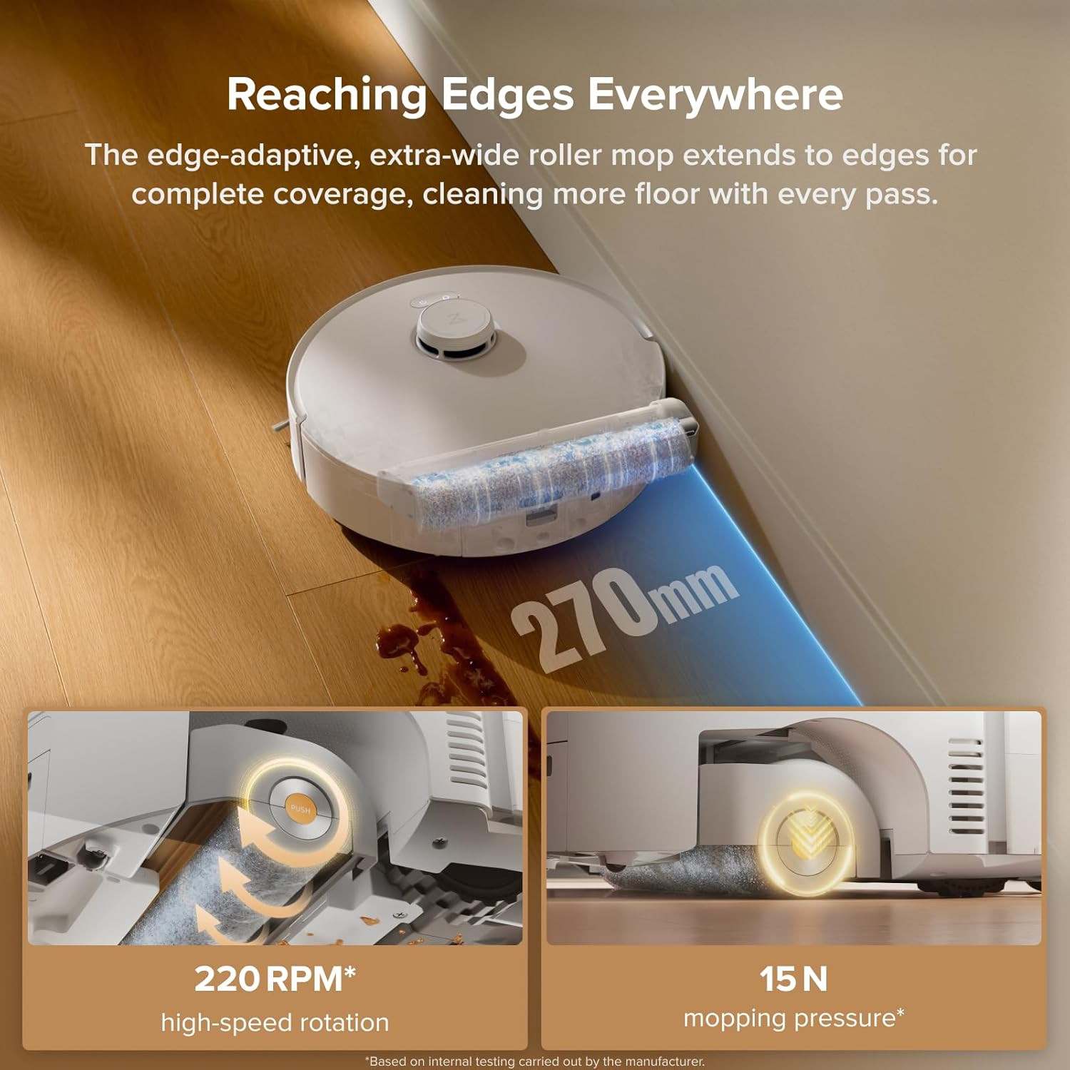 Roborock Qrevo Curv 2 Flow Robot Vacuum and Mop, Spiraflow Real-Time Self-Cleani