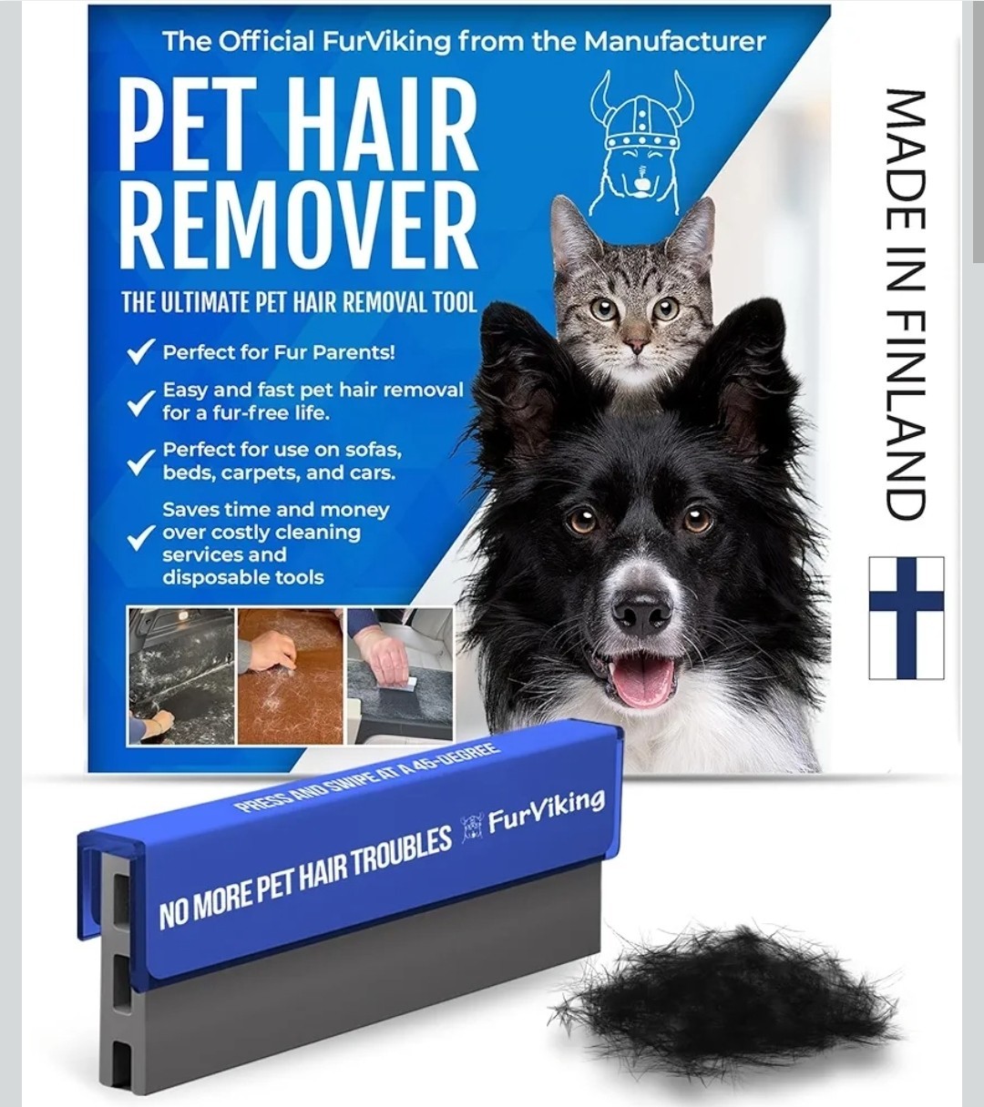 FurViking Pet Hair Remover Ultimate Hair Removal Tool Cat Dog Carpet Scraper