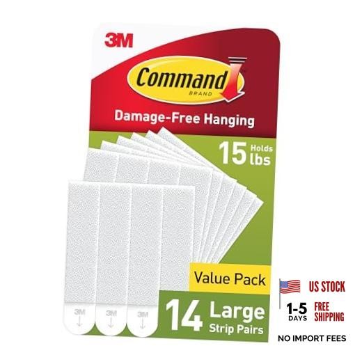 15 lb Large Picture Hanging Strips 14 Pairs (28 Strips) – Damage-Free