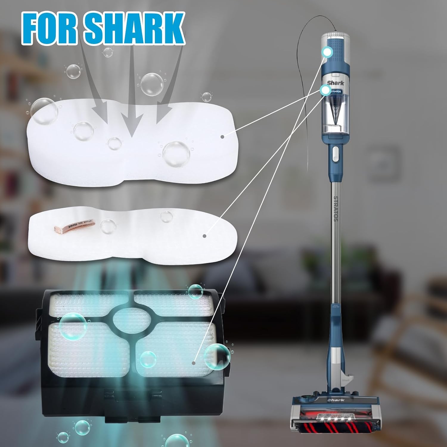 HZ3002 Brush Roller and Filter Replacement Compatible with Shark HZ3002 HZ3000