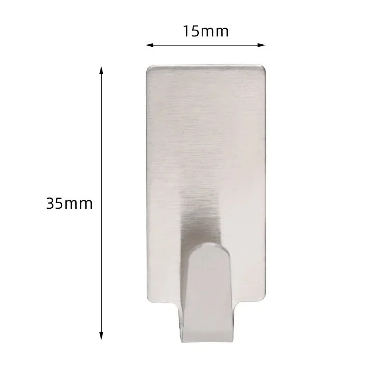 20Pcs Self-Adhesive Stainless Steel Wall Hooks Bathroom Kitchen Organizer