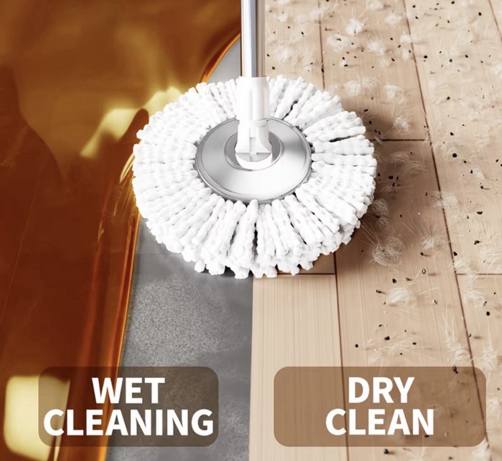 360 Spin Mop Bucket System Hands Free Self Wringing w/ 3 Microfiber Mop Heads