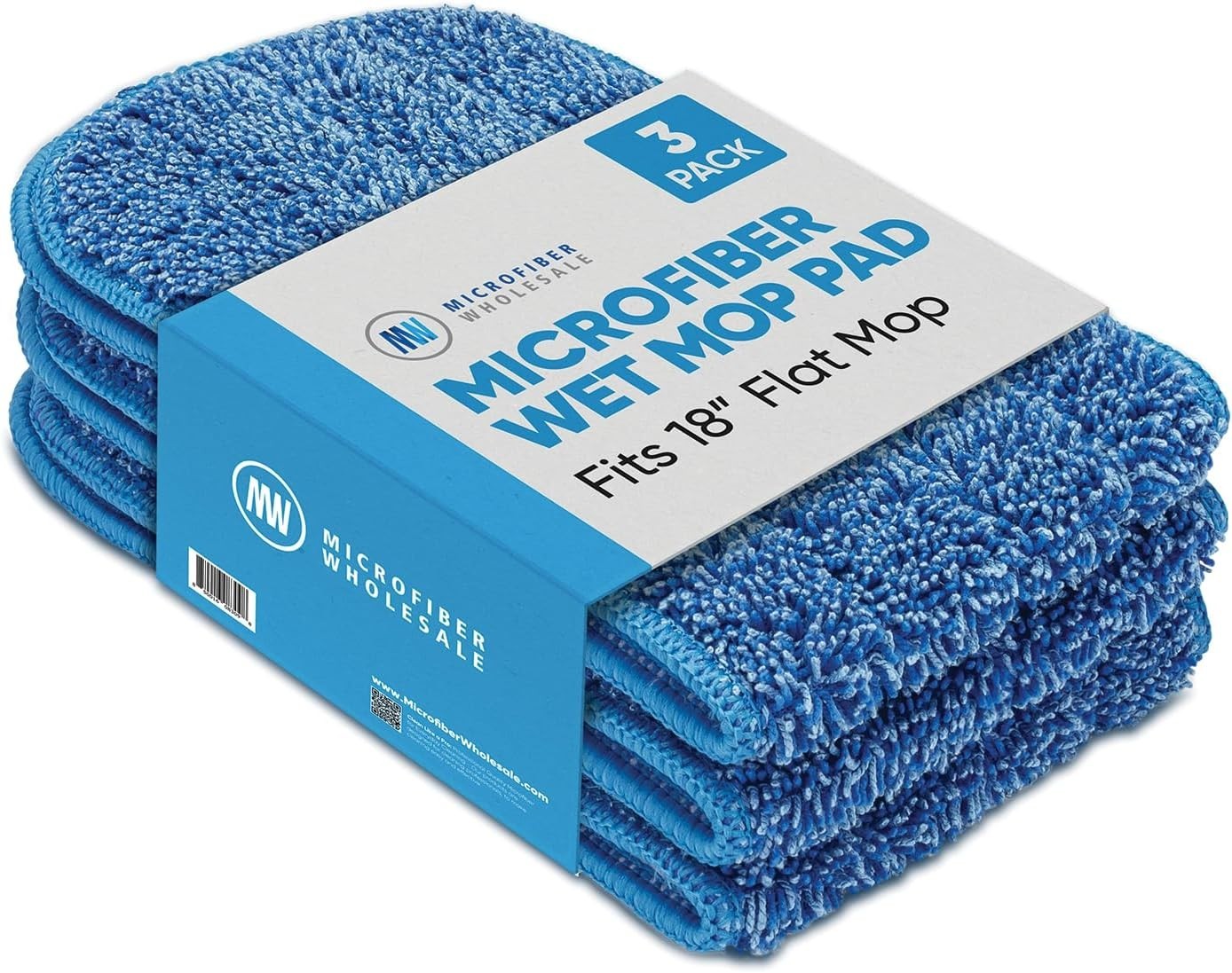 3 Pack of Reusable 18-Inch Microfiber Mop Pads – Compatible with Any Mop Frame