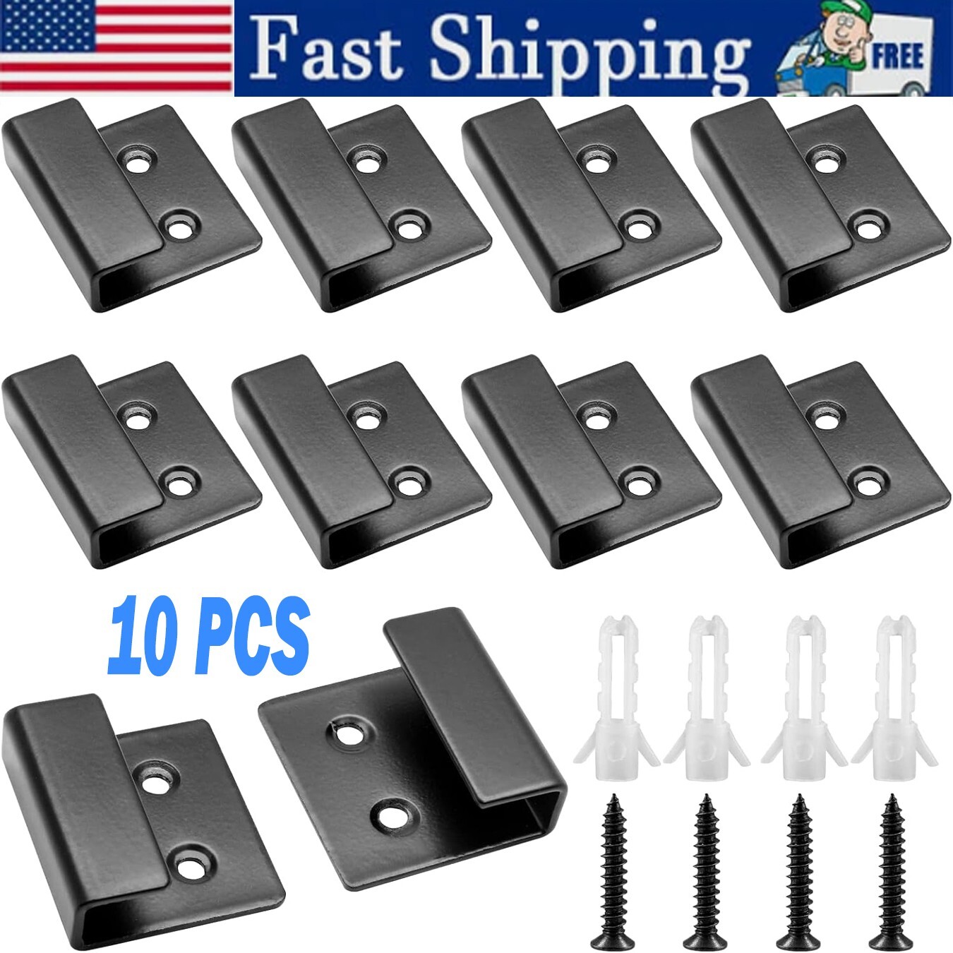 10Pcs Tile Display Wall Hanger Mount Brackets Hook for Mirrors Picture Frame