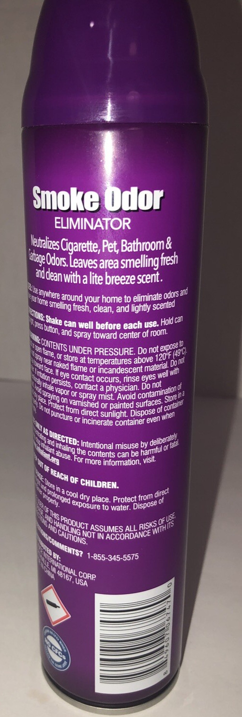 1 ea HomeBright Aerosol Air Freshener,Smoke Odor Eliminator-8.5 oz Lite Breeze