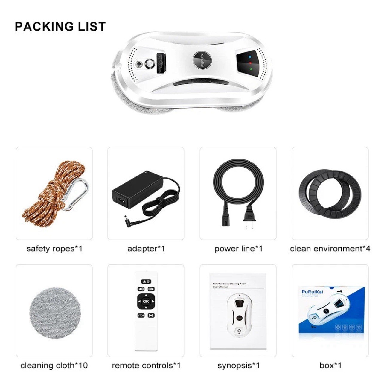 Smart Window Cleaning Robot, Remote Control Glass Cleaner, One-Button Operation