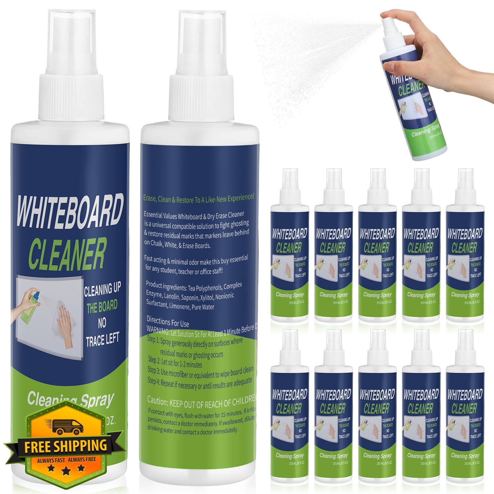 Swiffen 12 Pack Whiteboard Cleaner Spray Bottle 8.5oz Dry Erase Board Surface…