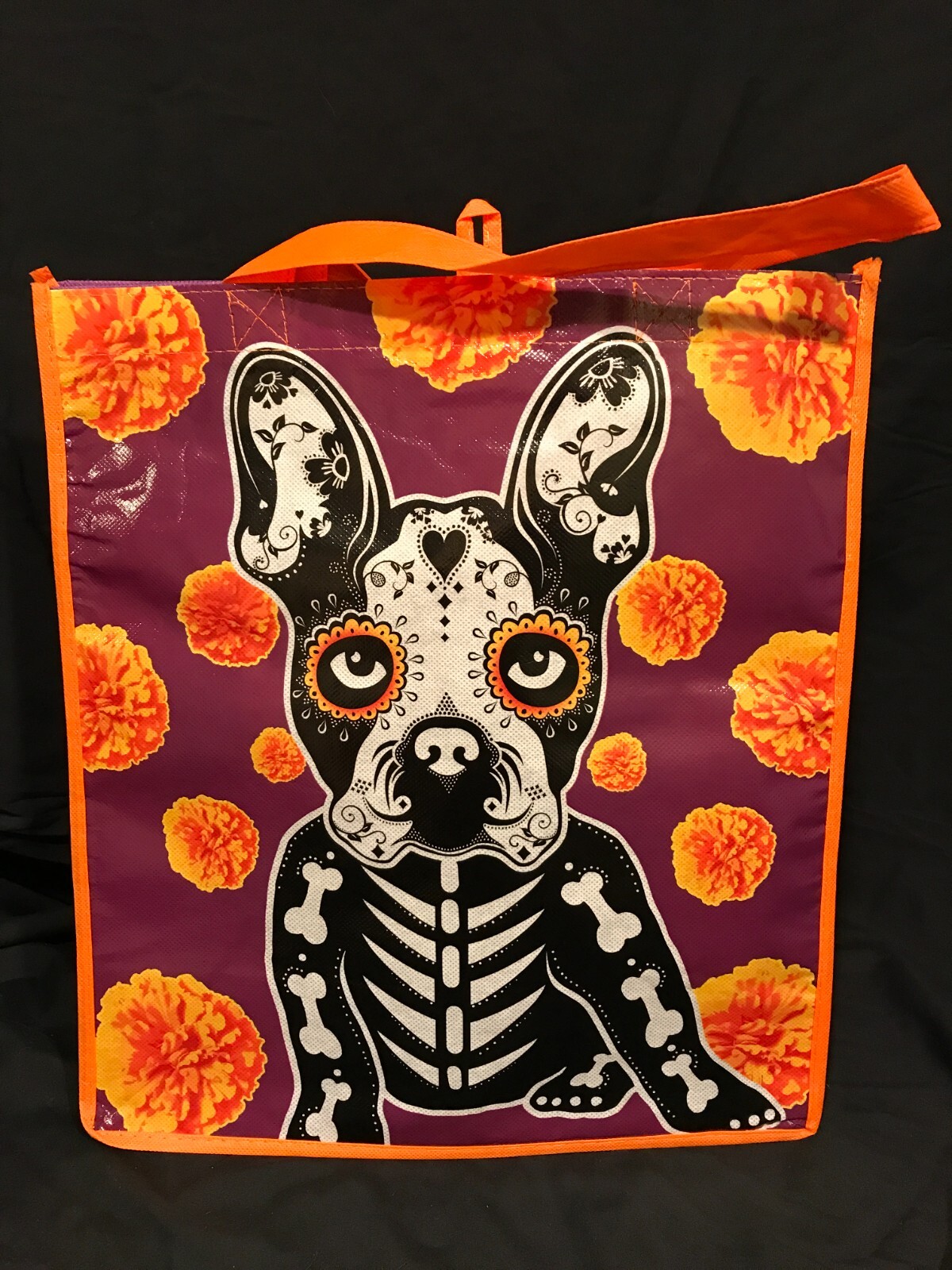 French Bulldog Puppy Reusable Shopping Grocery Gift Bag Approx. 5 3/4 x 13 x 14″