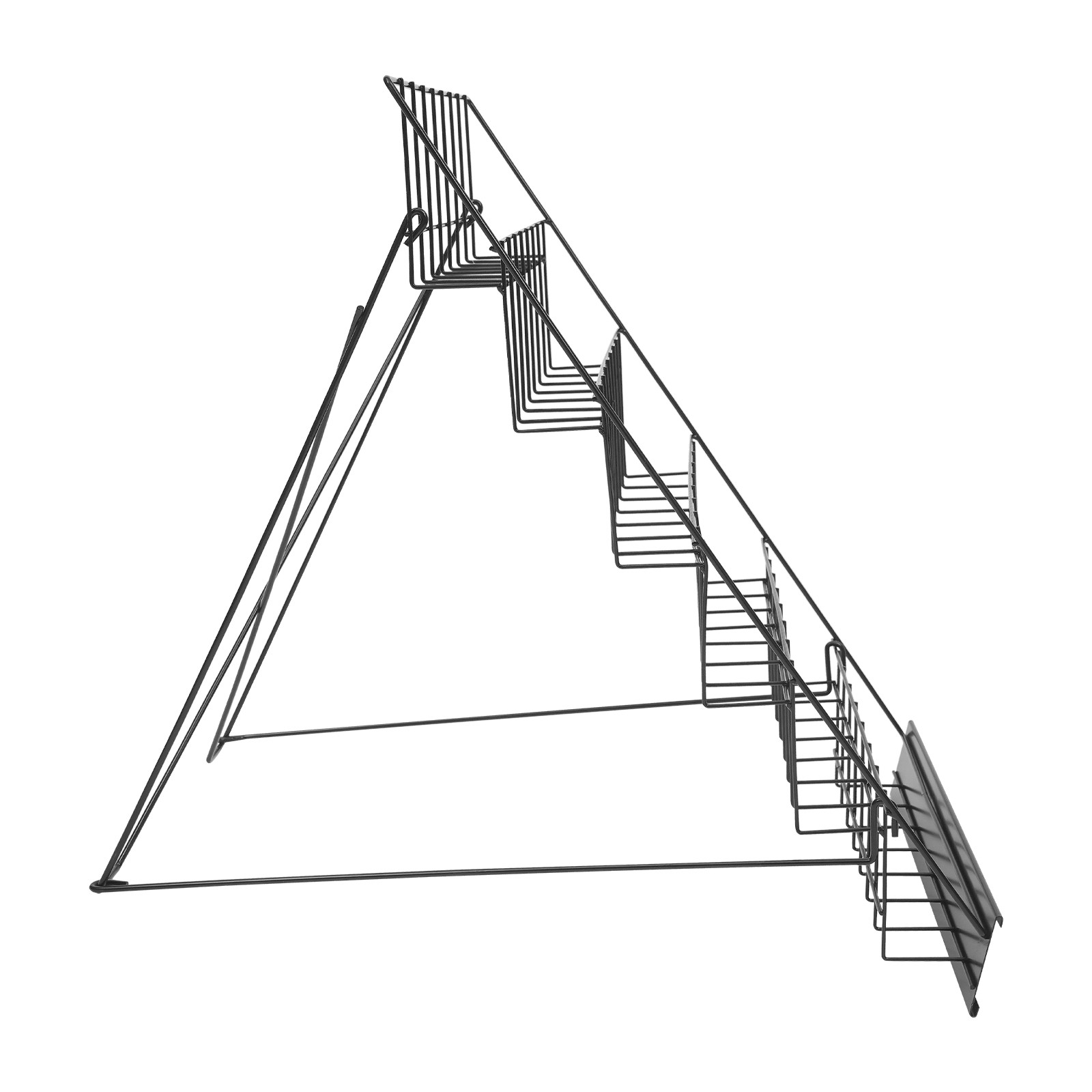 Wire Magazine Rack Comic Foldable Iron Book Display Stand with 6 Tiers