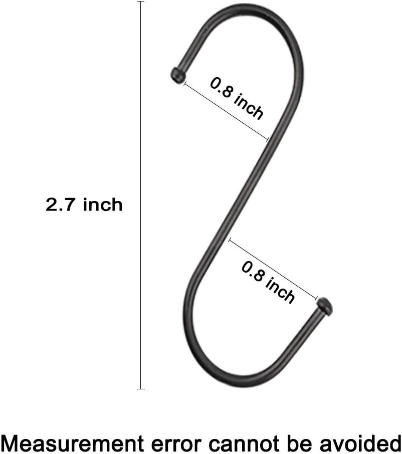 30Pack 2.7-inch one-piece S-Shaped Hooks, Used for Hanging, Pot Rack Metal Fr…