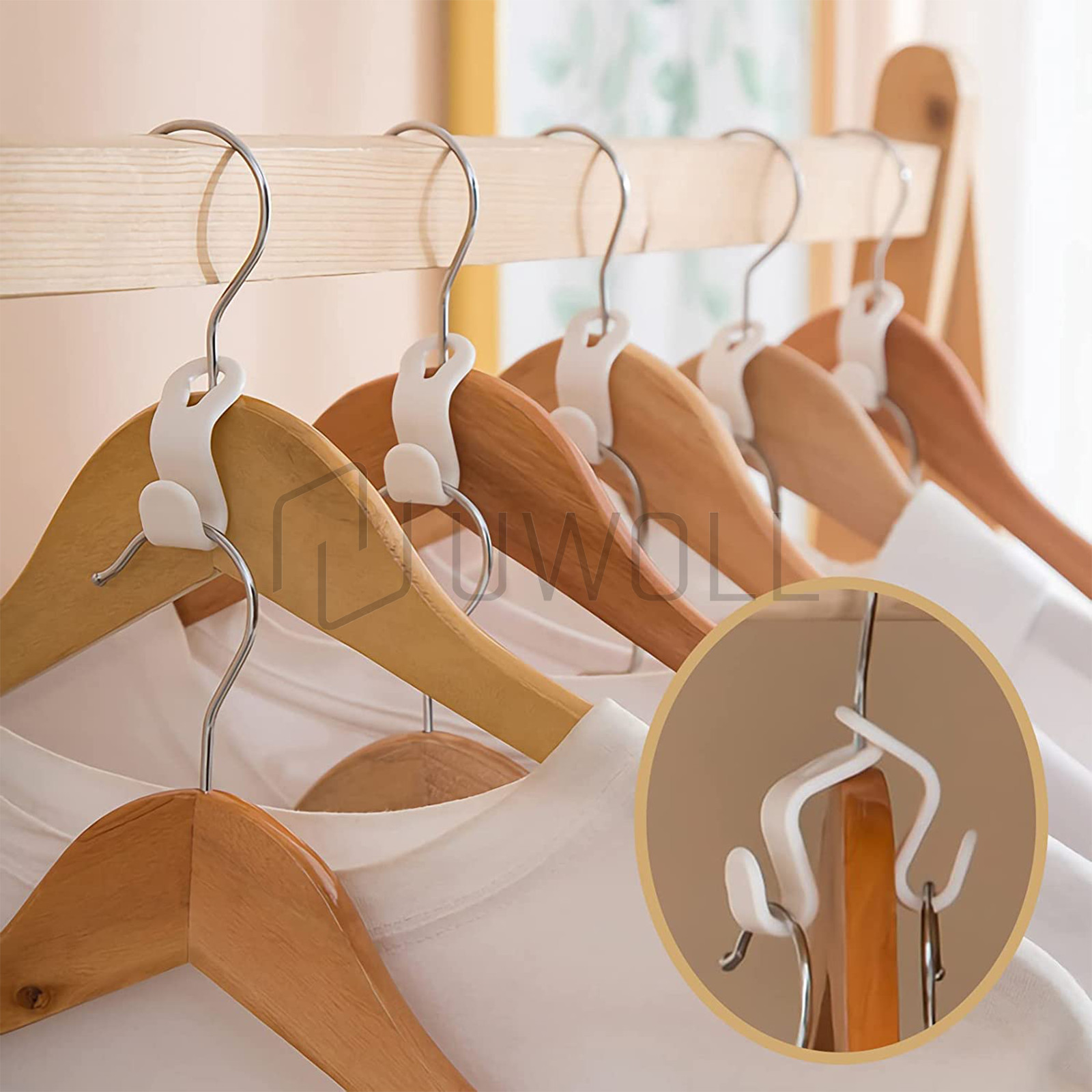 120 Pcs Clothes Hanger Connector Hooks Closet Hanger Organizer Space-saving Clip