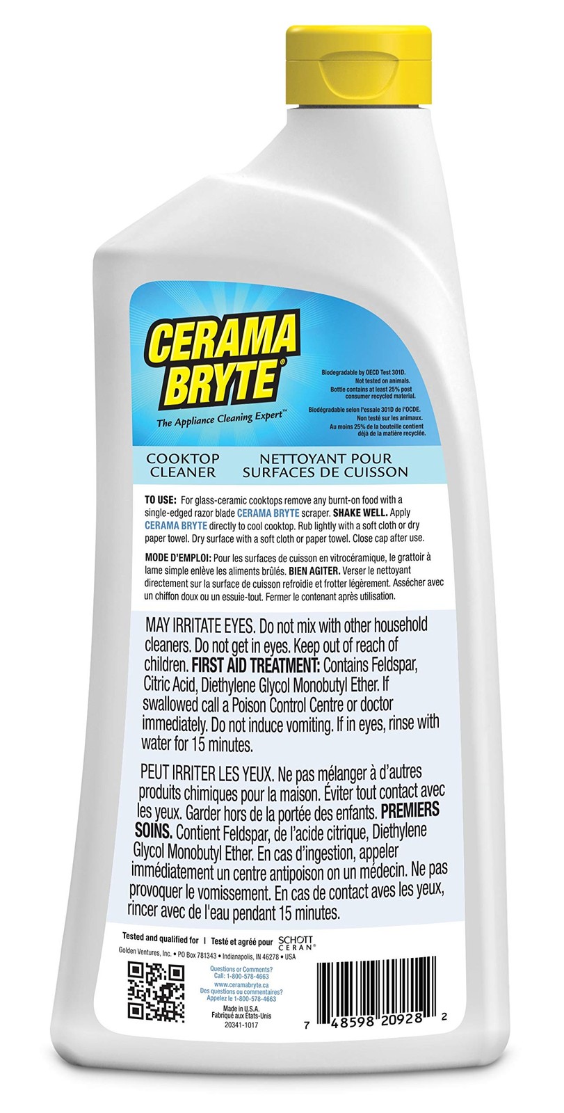 Cerama Bryte Removes Tough Stains Cooktop/Stove Top Cleaner Glass/Ceramic 28 oz