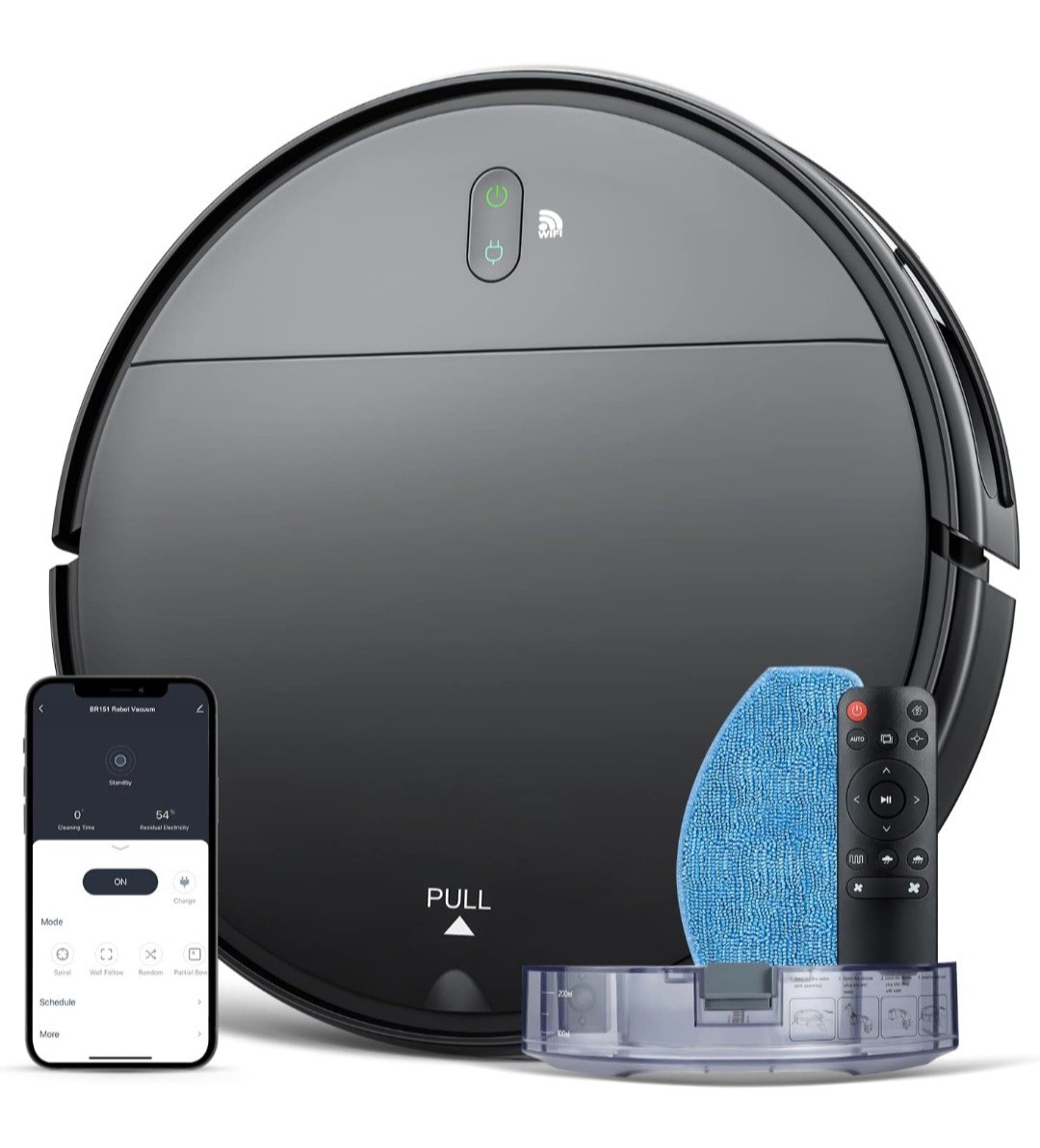 BR151 Robot Vacuum 2-in-1 Vacuum & Mop, Alexa & Google Assistant, Wi-Fi, Remote