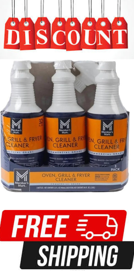 Member’s Mark Commercial Oven Grill and Fryer Surface Cleaner, 32 Oz – 3 Pack