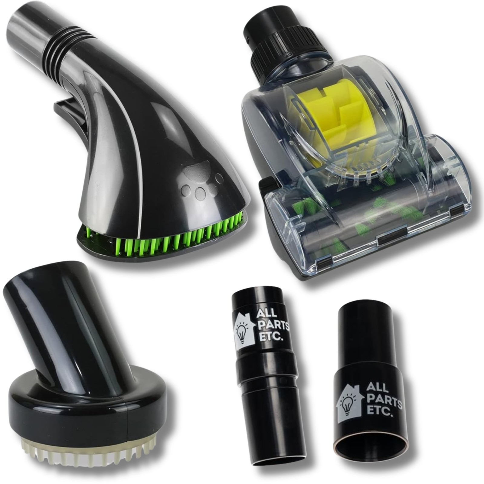 Vacuum Pet Brush Attachment Kit 5-Pack – Dog Grooming Tools with Turbo Brush