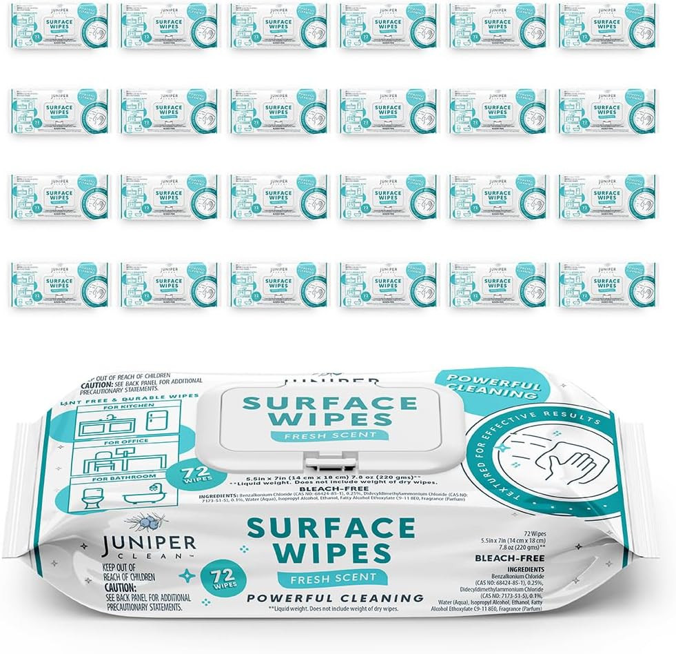 24 Pack Surface Cleaning Wipes Bleach Free, All-Purpose Cleaner