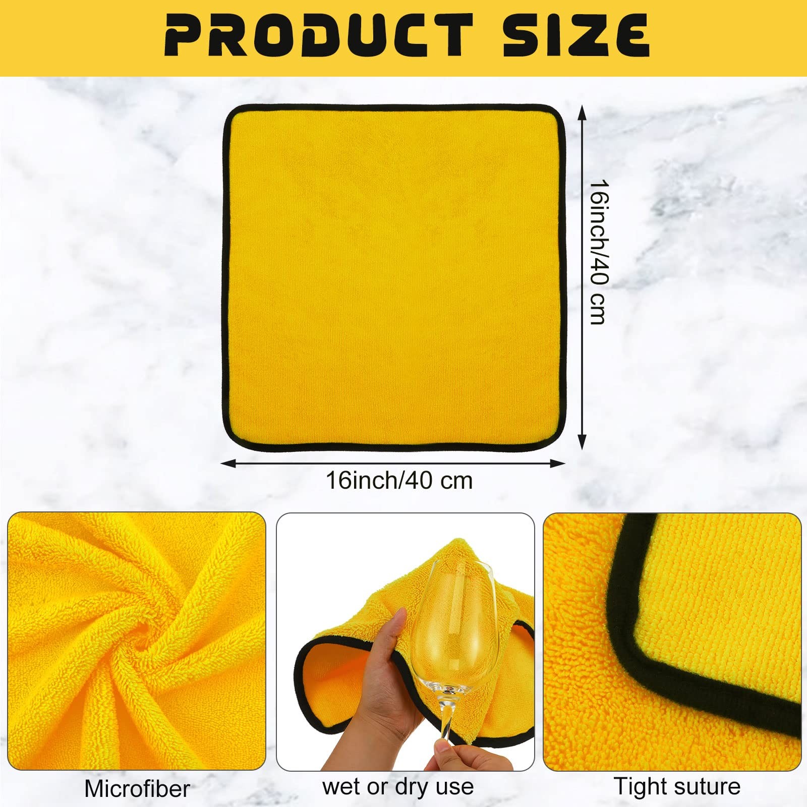 40 Pcs Microfiber Towels:16″x16″ Microfiber Drying Towels Bulk Micro Fiber Ca…