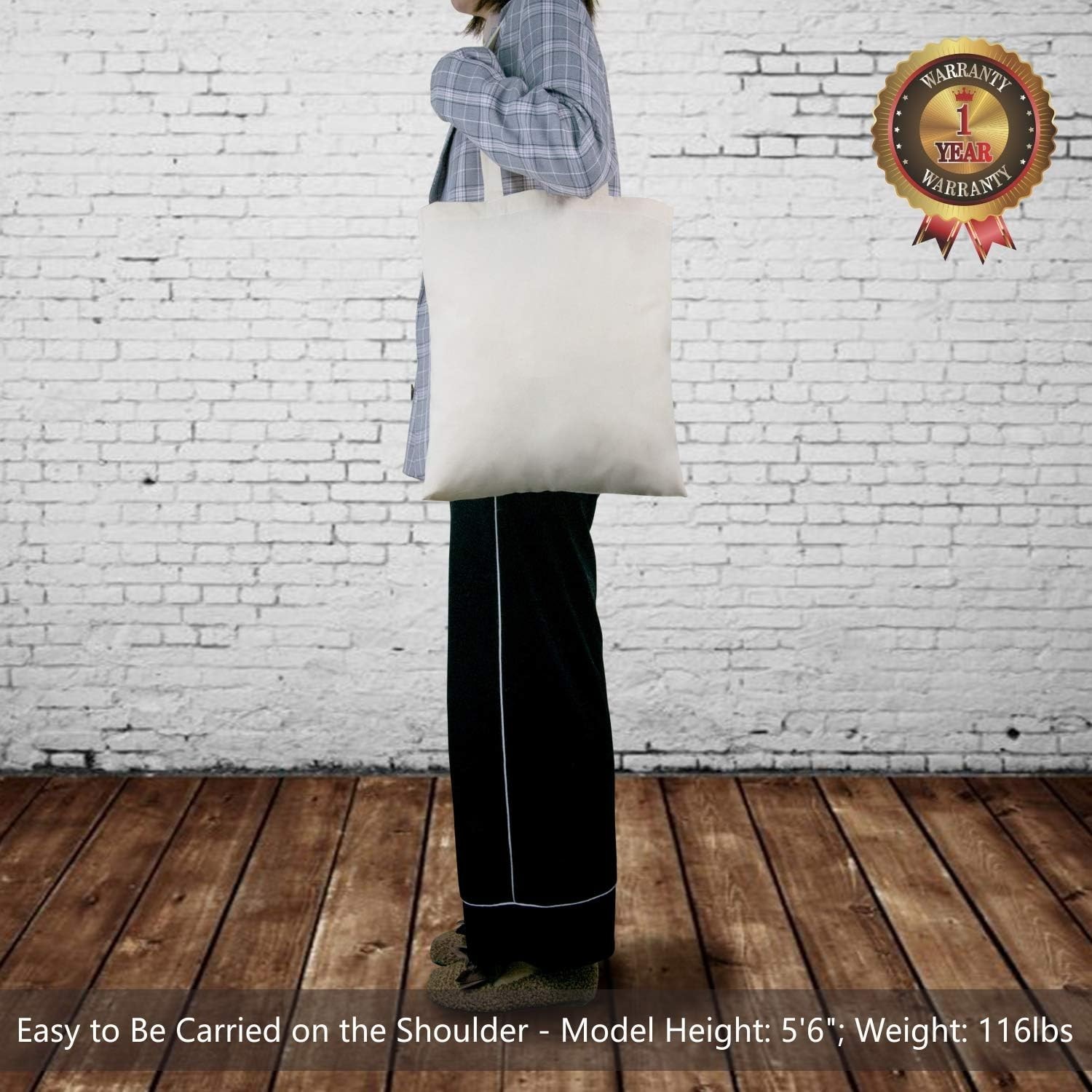 Reinforced Handle Cotton Tote Bags for Grocery, Gifts, and Promotions – 3-Pack