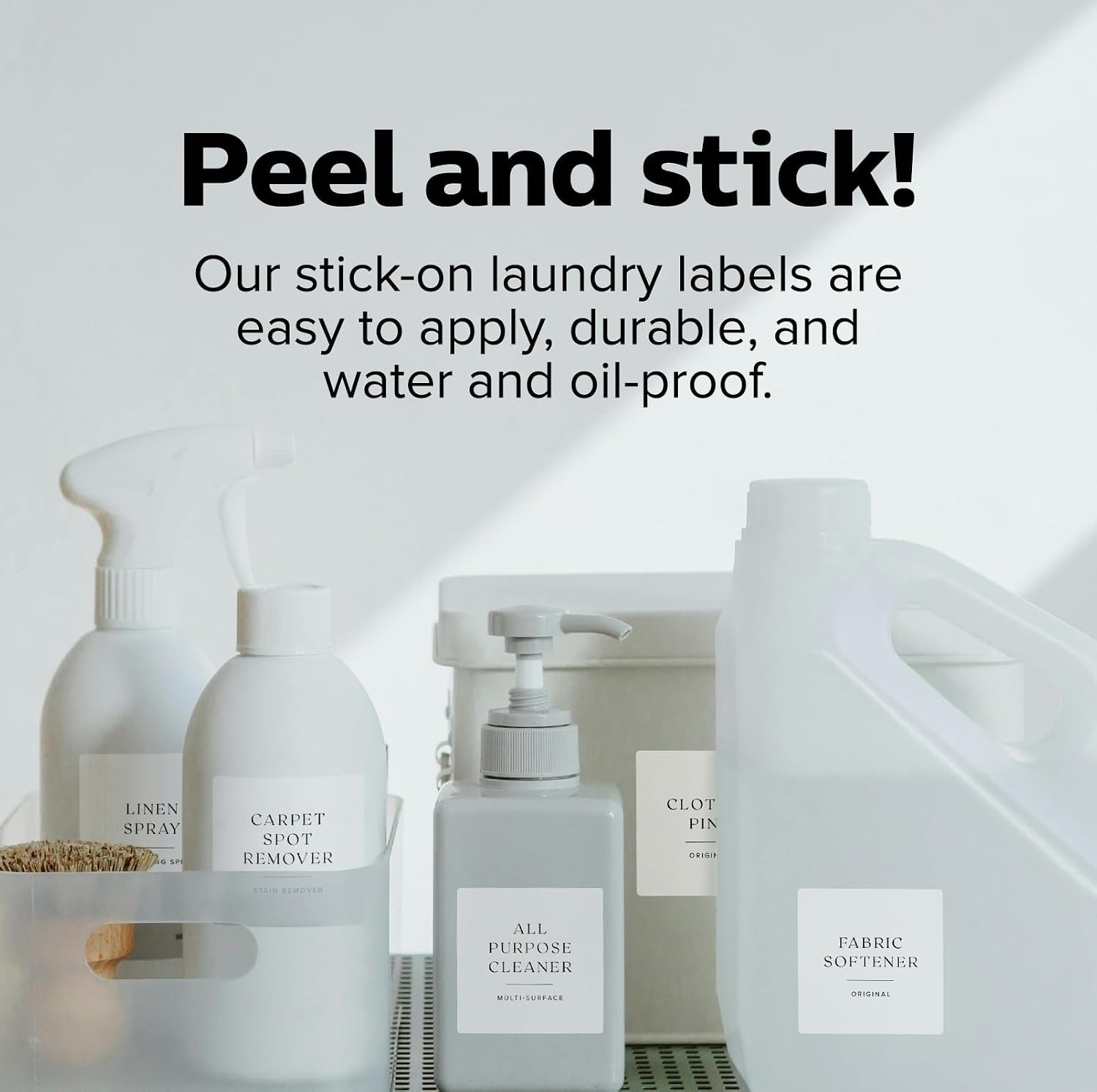 30 Waterproof Laundry Organization Labels – Stylish Matte Minimalist Design