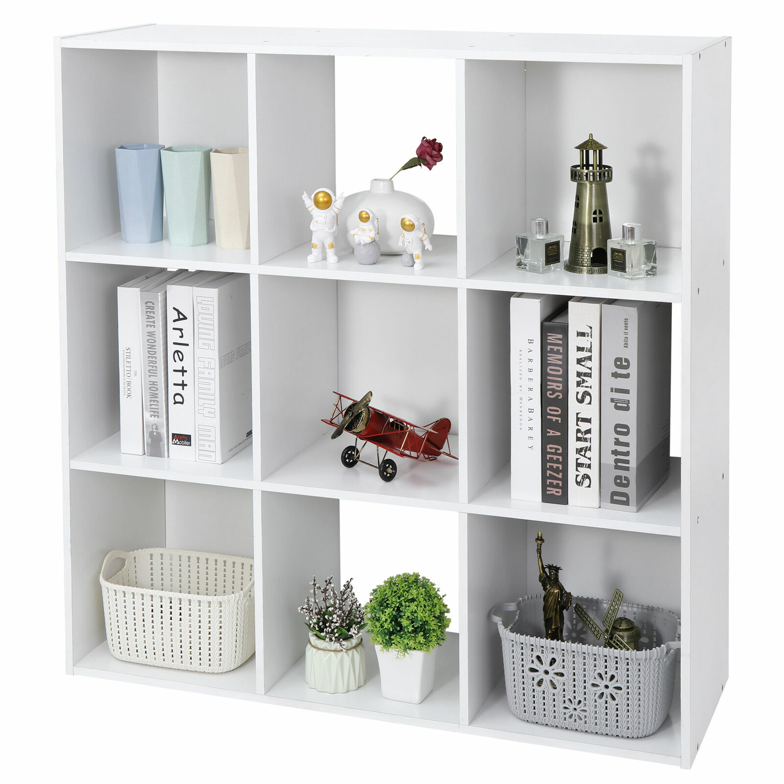 9-Cube Closet Organizer Storage Organizer Bookcase Shelving Room Office White