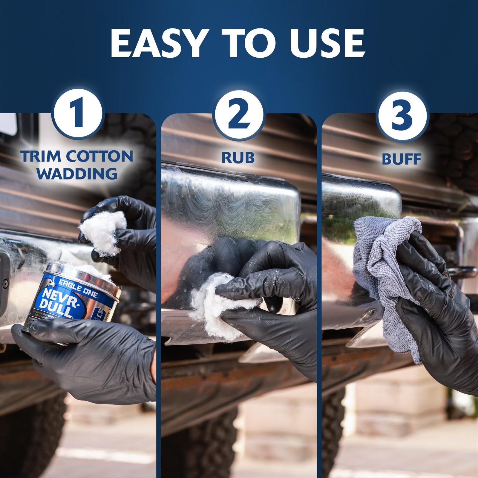 All Metal Wadding Polish, Chrome and Metal Cleaner for Cars, Kitchens, Bathrooms
