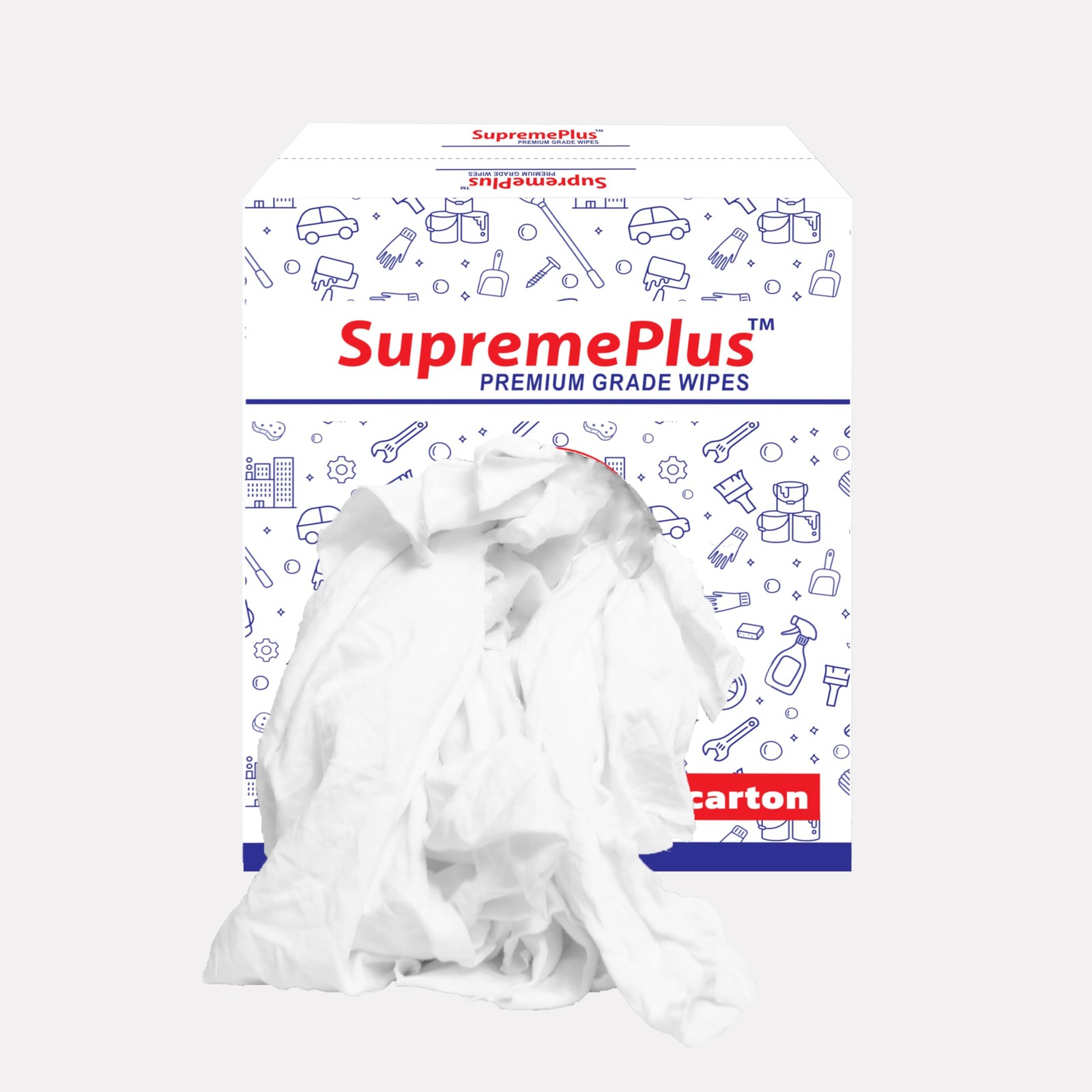 SupremePlus Recycled White TShirt Cleaning Rags 25 lbs. Box – Shop Rags Bulk …