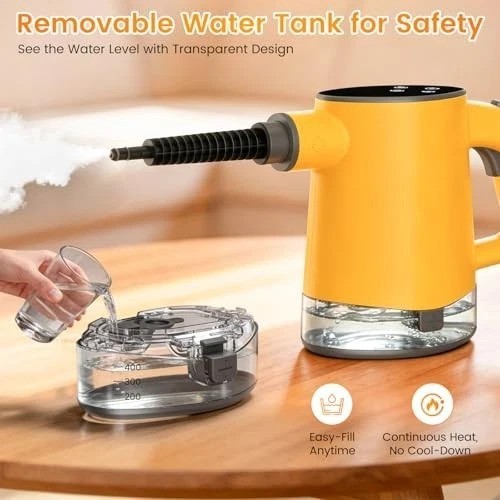 Handheld Steam Cleaner 1200W 450ml Detachable Tank Car Interior Kitchen