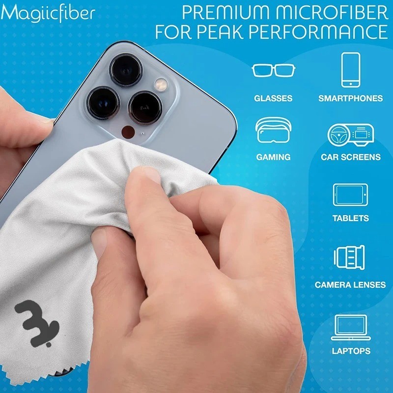 MagiicFiber Microfiber Cleaning Cloth, High-density Stripe-free Wipes, Soft and