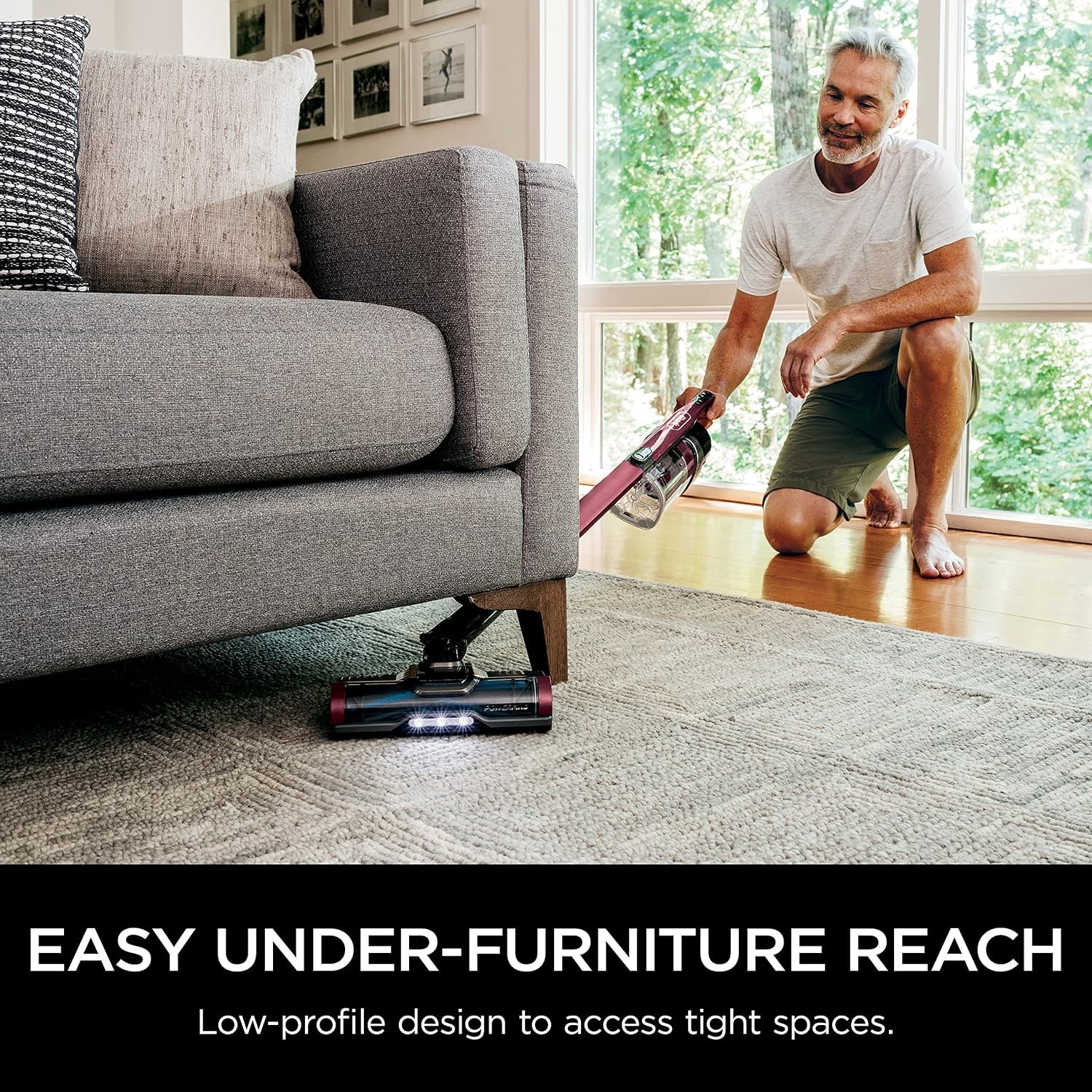 Cordless Stick Vacuum 40min Runtime Removable Handheld Red Lightweight