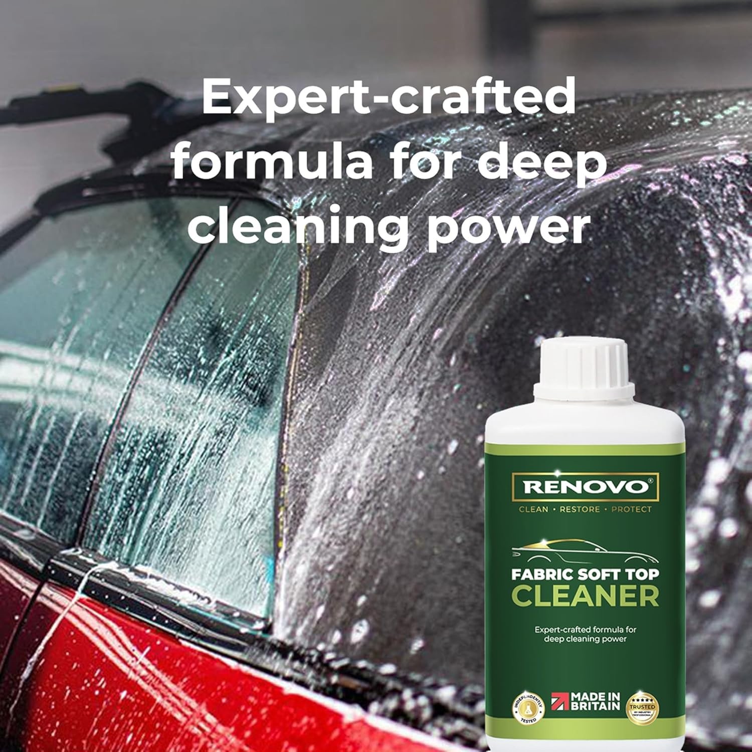 500ml Water-Based Fabric Cleaner for Convertible Soft Tops – Easy Application