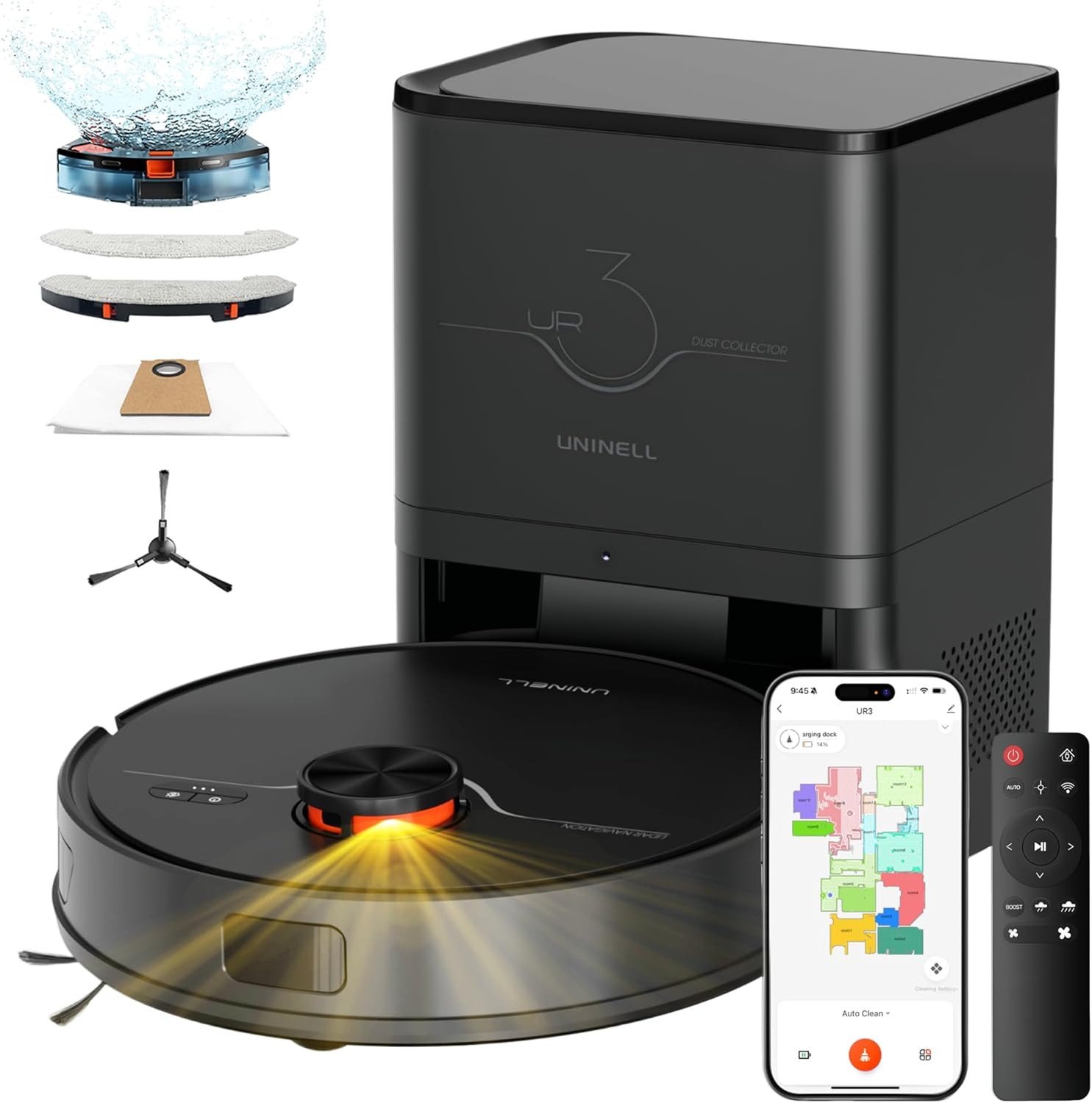 Self-Emptying Robot Vacuum & Mop, 7000Pa, Lidar, App/Alexa Control