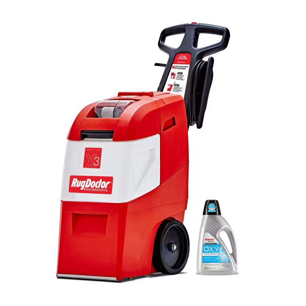 Mighty Pro X3 Commercial Upright Carpet Cleaner with Large Red Pro Pack