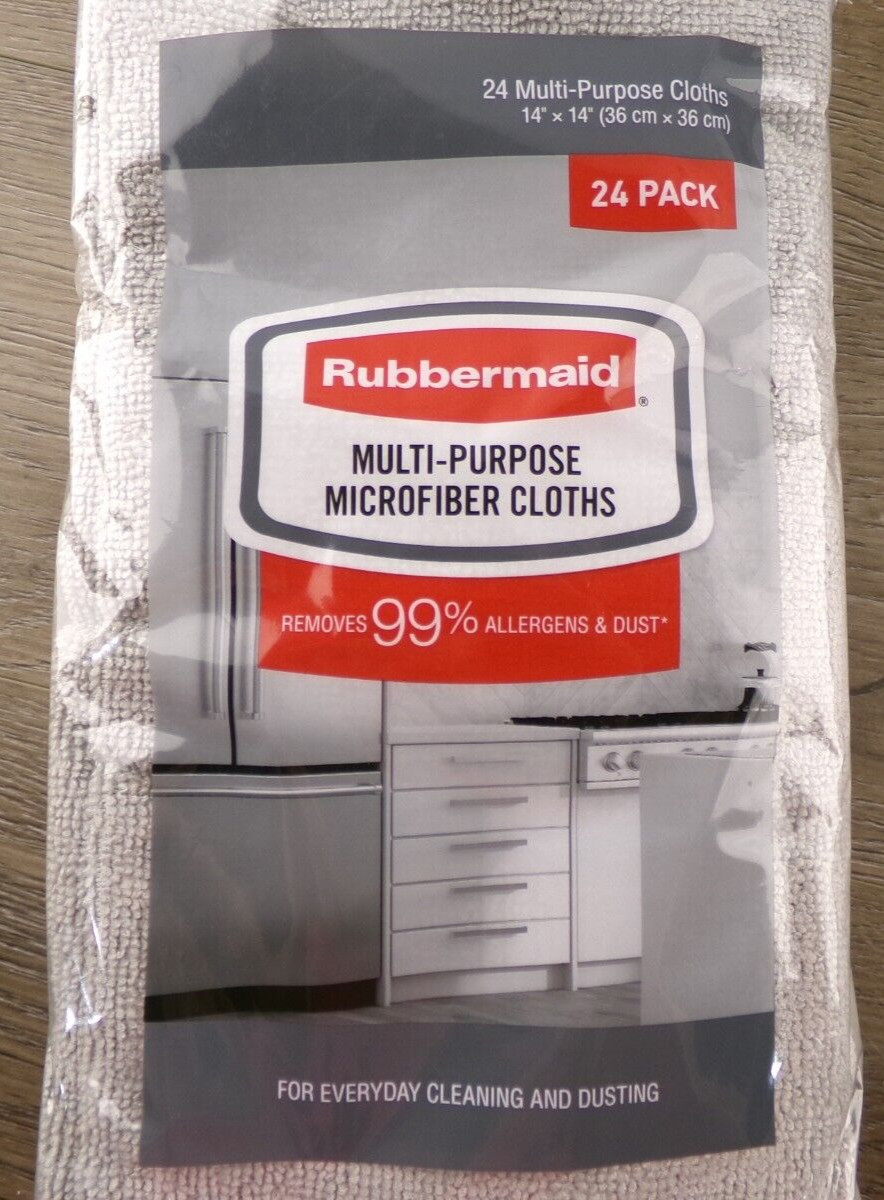 Rubbermaid Multi-Purpose Microfiber Cloths 3 Packs of 24, 14″x14″, New