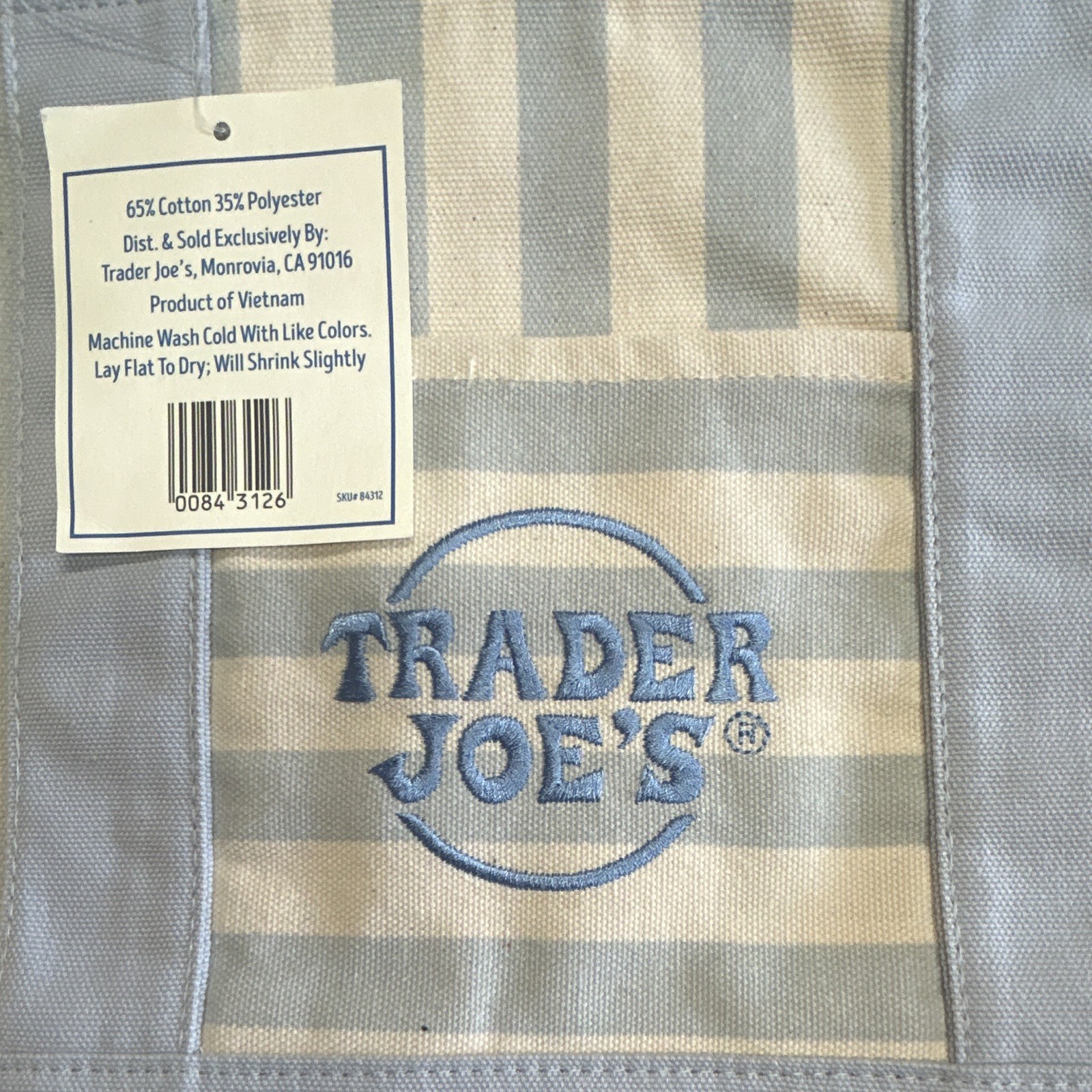 Trader Joe’s Striped Mini Canvas Tote Bags Cotton/Polyester 13x11x10. Set of 4.
