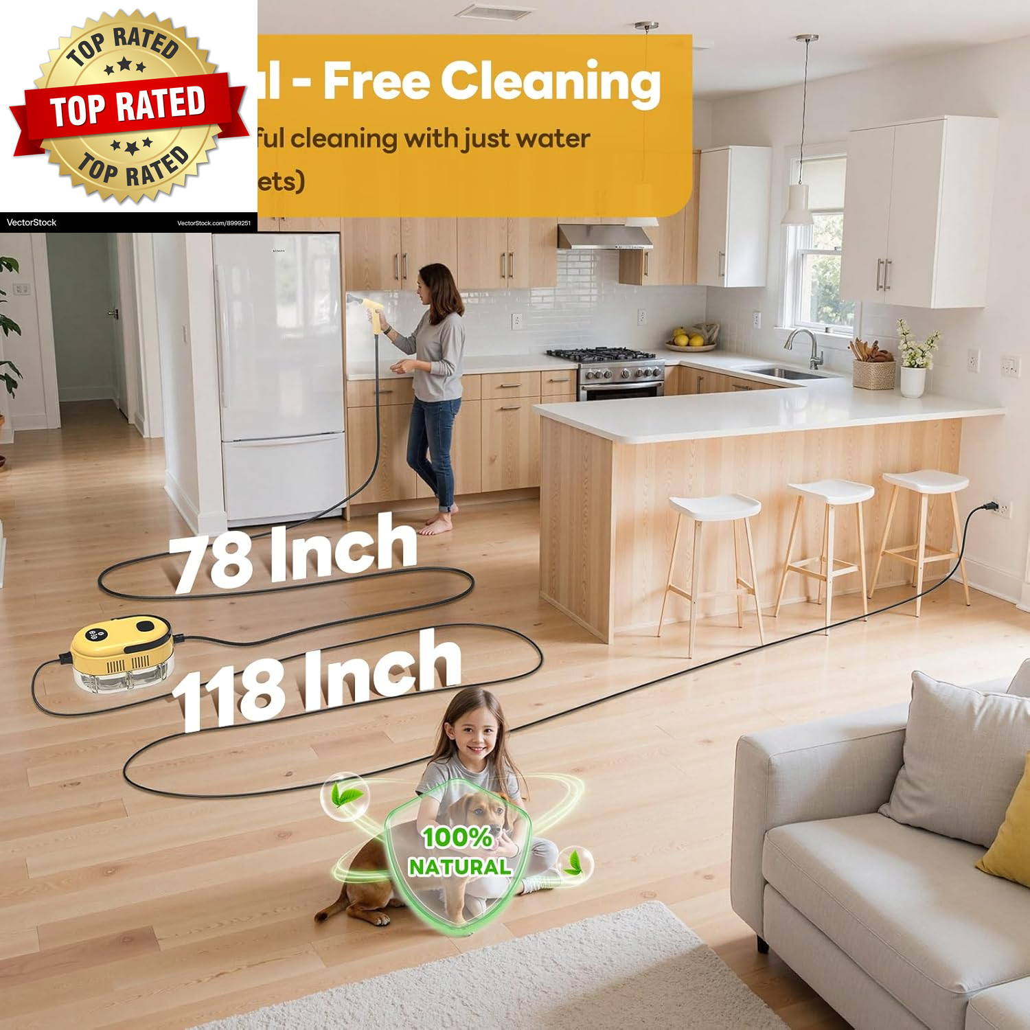 Handheld Steam Cleaner, 10S Fast Handheld Heating Steamer for Cleaning 15-In-1 H