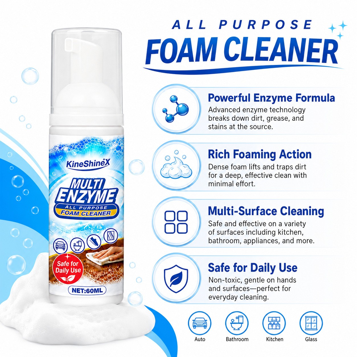 EaseHub Multi Enzyme Cleaner, Easehub Multi-Enzyme All Purpose Foam Cleaner