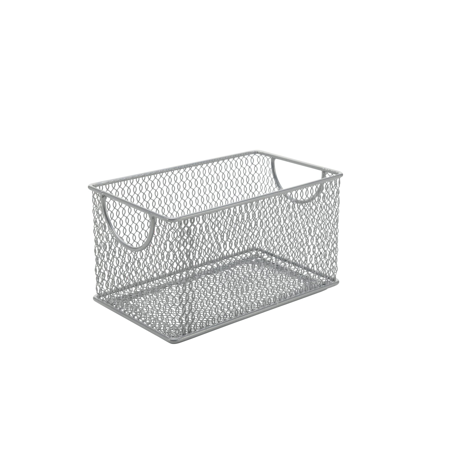1 PCS Silver Mesh Storage Box Holder Desk Office Home 7.75×4.3×4.3 Inch