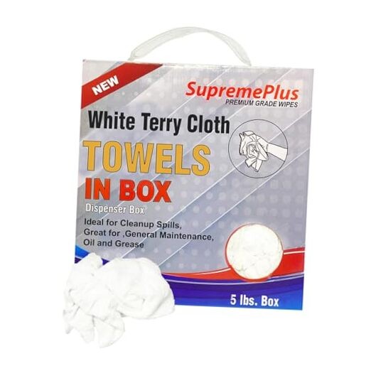 Premium White Terry Cloth Rags (5 lbs. Compressed Box) – Shop 5 lbs. C-Box