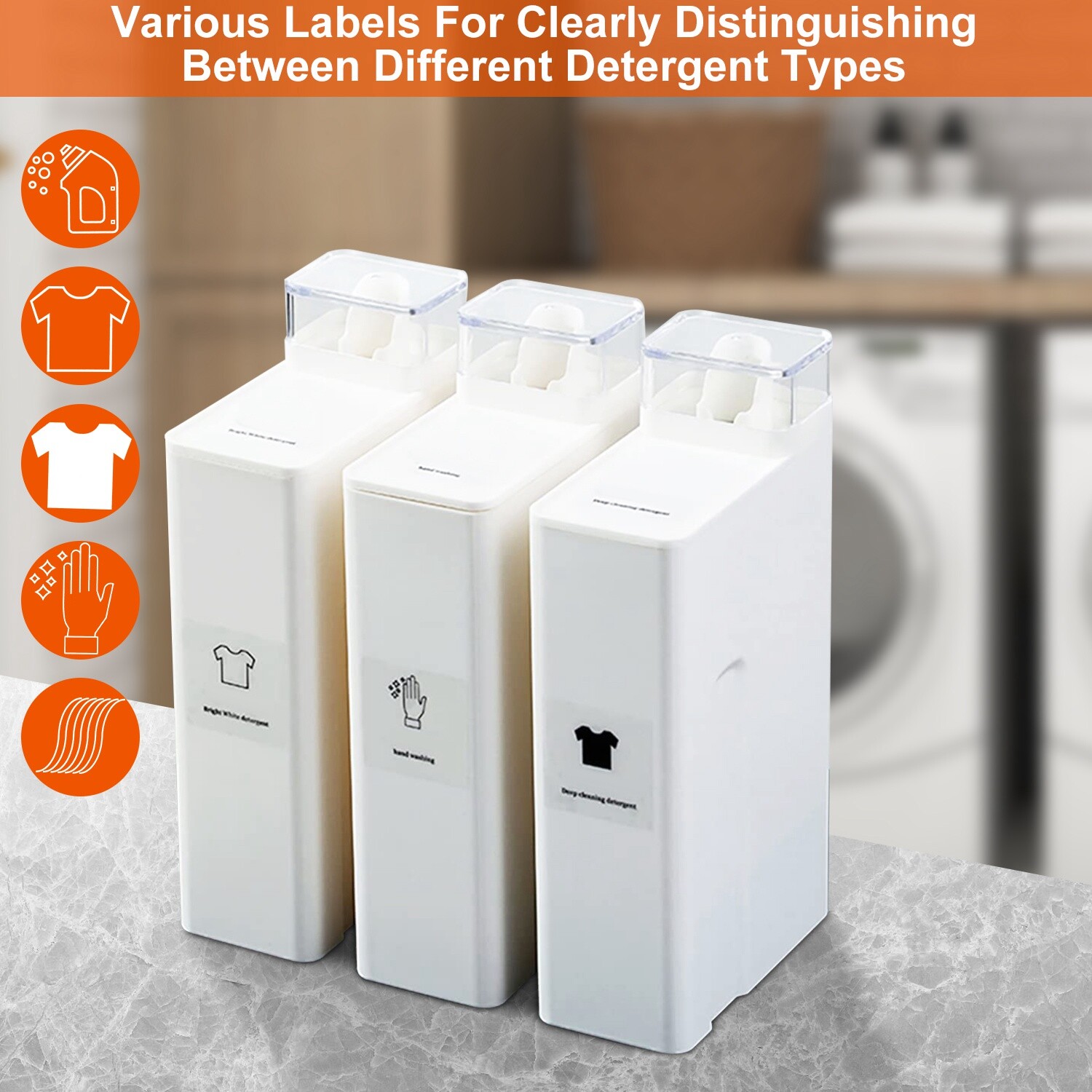 1L Refillable Laundry Bottle Container for Detergent Liquid Replacement Bottles